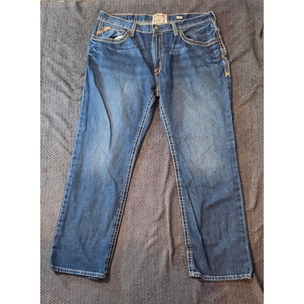 Ariat M4 Relaxed Boot Cut Jeans Mens 40x32 Medium Wash Denim Workwear
